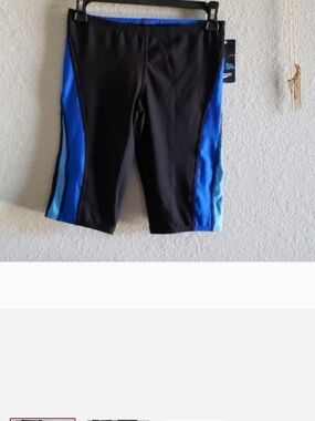 Speedo Black Swim Jammers with Blue Side Panels